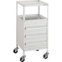 トラスコ中山 TRUSCO ミニキャビネットワゴン400X440X880LVR424付 ホワイト MCW424W 1台