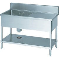 マルゼン Maruzen 一槽水切付シンク1200×450×800左側水切り(ホース付) BSM1124L 1台