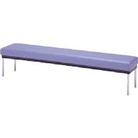 ミズノ MIZUNO ロビーチェア(ステンレス脚タイプ) 背無し 青 幅1500×奥行350×座高400mm 青 MC3500 1台