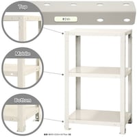 北島 北島 ボルト式棚 荷重40kg スマートラック 開放型 NSTR2233W 3段 ホワイト 450×200×750 NSTR2233W 1台