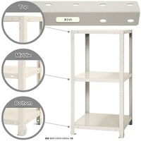北島 北島 ボルト式棚 荷重40kg スマートラック 開放型 NSTR3243W 3段 ホワイト 450×300×900 NSTR3243W 1台