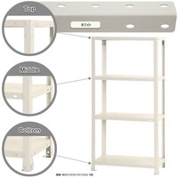 北島 北島 ボルト式棚 荷重40kg スマートラック 開放型 NSTR4364W 4段 ホワイト 600×400×1200 NSTR4364W 1台