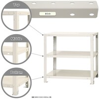 北島 北島 ボルト式棚 荷重40kg スマートラック 開放型 NSTR1333W 3段 ホワイト 600×200×600 NSTR1333W 1台