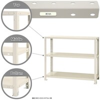 北島 北島 ボルト式棚 荷重40kg スマートラック 開放型 NSTR2663W 3段 ホワイト 900×400×750 NSTR2663W 1台
