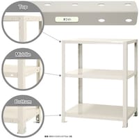 北島 北島 ボルト式棚 荷重40kg スマートラック 開放型 NSTR2373W 3段 ホワイト 600×450×750 NSTR2373W 1台