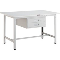 トラスコ中山 TRUSCO 軽荷重作業台(300kg)AE型 1200X750XH740 2段引出付 ホワイト色 AE1200F2W 1台