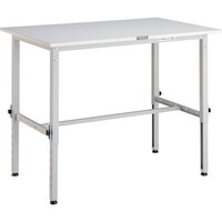 トラスコ中山 TRUSCO 軽荷重作業台高さ調節式(150kg)AEM型 1200X600XH650ー950 基本タイプ ホワイト色 AEM1260W 1台