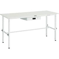 トラスコ中山 TRUSCO 軽荷重作業台高さ調節式(150kg)AEM型 1800X750XH650ー950 薄型1段引出付 ホワイト色 AEM1800UDK1W 1台