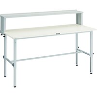 トラスコ中山 TRUSCO 軽荷重作業台高さ調節式(150kg)AEM型 1800X900XH954ー1254(全高) 上棚付 ホワイト色 AEM1809YURBW 1台