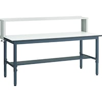 トラスコ中山 TRUSCO 軽荷重作業台高さ調節式(250kg)AWM型 1800X900XH1004ー1214(全高) 上棚付 ダークグレー色 AWMP1890YURB 1台