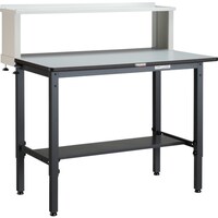 トラスコ中山 TRUSCO 軽荷重作業台高さ調節式(250kg)AWM型 1200X750XH1004ー1214(全高) 上棚付 ダークグレー色 AWMR1275YURB 1台