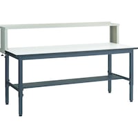 トラスコ中山 TRUSCO 軽荷重作業台高さ調節式(250kg)AWM型 1800X750XH1004ー1214(全高) 上棚付 ダークグレー色 AWMR1875YURB 1台