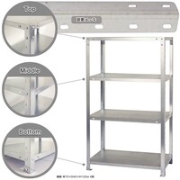 北島 北島 ボルト式棚 荷重40kg スマートラック 開放型 NSTR5444Z 4段 亜鉛メッキ 700×300×1500 NSTR5444Z 1台