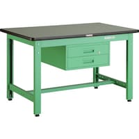 トラスコ中山 TRUSCO 中荷重作業台(800kg)GW型 900X600XH740 2段引出付 ヤンググリーン色 GWR0960F2YG 1台