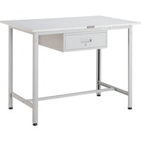 トラスコ中山 TRUSCO 軽荷重立作業台(300kg)HAE型 1200X750XH900 1段引出付 ホワイト色 HAE1200F1W 1台