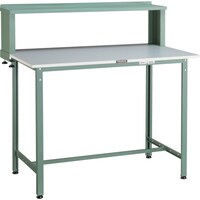 トラスコ中山 TRUSCO 軽荷重立作業台(300kg)HAE型 900X600XH1204(全高) 上棚付 グリーン色 HRAE0960YURB 1台