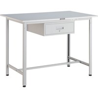 トラスコ中山 TRUSCO 軽荷重立作業台(300kg)HAE型 1200X750XH900 1段引出付 ホワイト色 HRAE1200F1W 1台