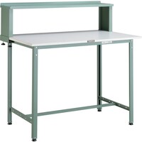 トラスコ中山 TRUSCO 軽荷重立作業台(300kg)HAE型 1800X750XH1204(全高) 上棚付 グリーン色 HRAE1800YURB 1台
