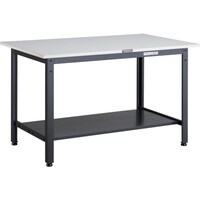 トラスコ中山 TRUSCO 軽荷重作業台(400kg)LEW型 1200X750XH740 下棚2枚付 ダークグレー色 LEWP1200LT2 1台