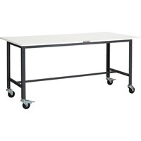 トラスコ中山 TRUSCO 軽荷重作業台(200kg)LEW型 1500X750XH846 φ100キャスター付 ダークグレー色 LEWP1500C100 1台