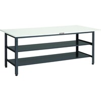 トラスコ中山 TRUSCO 軽荷重作業台(400kg)LEW型 1800X750XH740 全面棚2段付 ダークグレー色 LEWP1800LTW 1台