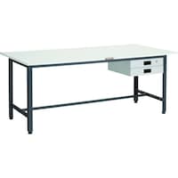 トラスコ中山 TRUSCO 軽荷重作業台(400kg)LEW型 900X600XH740 薄型2段引出付 ダークグレー色 LEWR0960UDK2 1台