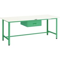 トラスコ中山 TRUSCO 軽荷重作業台(300kg)AE型 1500X750XH740 1段引出付 ヤンググリーン色 RAE1500F1YG 1台