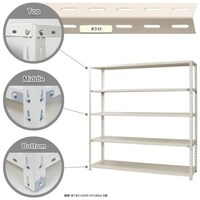 北島 北島 スチール棚NC418 5段 ホワイト NC4185W 1台