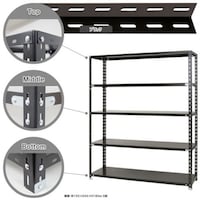 北島 北島 スチール棚NC318 5段 ブラック NC3185B 1台