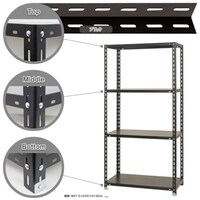 北島 北島 スチール棚NC118 4段 ブラック NC1184B 1台