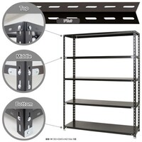 北島 北島 スチール棚NC321 5段 ブラック NC3215B 1台