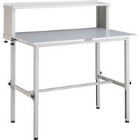 トラスコ中山 TRUSCO 軽荷重作業台高さ調節式(150kg)AEM型 900X600XH954ー1254(全高) 上棚付 ホワイト色 RAEM0960YURBW 1台