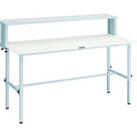 トラスコ中山 TRUSCO 軽荷重作業台高さ調節式(150kg)AEM型 1800X750XH954ー1254(全高) 上棚付 ホワイト色 RAEM1800YURBW 1台