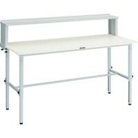 トラスコ中山 TRUSCO 軽荷重作業台高さ調節式(150kg)AEM型 1800X900XH954ー1254(全高) 上棚付 ホワイト色 RAEM1809YURBW 1台