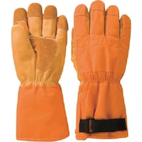 柏田製作所 柏田 牛革冷凍庫用5本指作業手袋(長) F