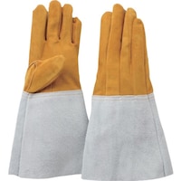 柏田製作所 柏田 牛クレスト5本指熔手 裏出し(薄手) 黄 L