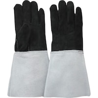 柏田製作所 柏田 牛クレスト5本指熔手 裏出し(薄手) 黒 L