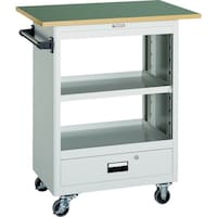 トラスコ中山 TRUSCO スチール製ワゴン(溶接一体構造) ツールワゴン 600×400×H880 深型1引出 天板付 ホワイト NTS601TW 1台