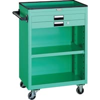 トラスコ中山 TRUSCO ツールワゴン 600X400 浅型2引出 幕板付 ヤンググリーン NTS620PYG 1台