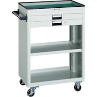 トラスコ中山 TRUSCO ツールワゴン 600X400 浅型2引出付 ホワイト NTS620W 1台