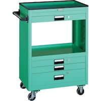 トラスコ中山 TRUSCO ツールワゴン 600X400 浅3深1引出付 ヤンググリーン NTS631YG 1台