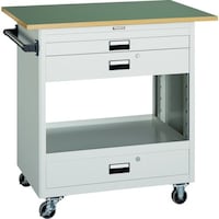 トラスコ中山 TRUSCO スチール製ワゴン(溶接一体構造) ツールワゴン 750×500×H880 浅2深1引出 天板付 ホワイト NTS712TW 1台