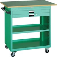 トラスコ中山 TRUSCO スチール製ワゴン(溶接一体構造) ツールワゴン 750×500×H880 浅1深1引出 天板付 ヤンググリーン NTS720TYG 1台