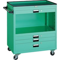 トラスコ中山 TRUSCO ツールワゴン 750X500 浅3深1引出 幕板付 ヤンググリーン NTS731PYG 1台