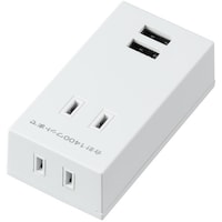 ヤザワコーポレーション YAZAWA 両挿しUSBフロントタップ2個口ホワイト