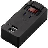 ヤザワコーポレーション YAZAWA ブレーカースイッチ付1AC2USB2.4Aブラック H6BKS3102UBK 1個