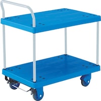 トラスコ中山 TRUSCO 樹脂台車 グランカート サイレント 2段片袖 900X605 ストッパー付 TPX904S 1台