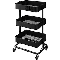アイリスオーヤマ IRIS 100901 キッチンワゴン ブラック KWGHAB 1台
