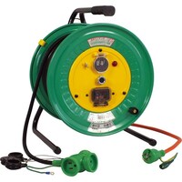 日動工業 NICHIDO 電工ドラム 防雨・防塵型びっくリール100V 温度センサー付 過負荷漏電保護兼用ブレーカー付 50m RBWEK50S 1台