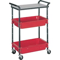 トラスコ中山 TRUSCO ツールワゴンロイヤル 天板付 654X360X911深2 赤 TWR202T 1台